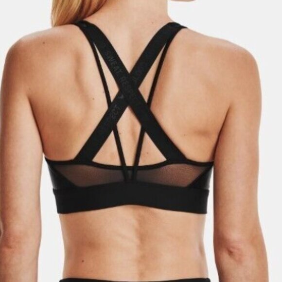Under armour Project Rock Sports Bra Womens XS Black Bull Training - Picture 2 of 3